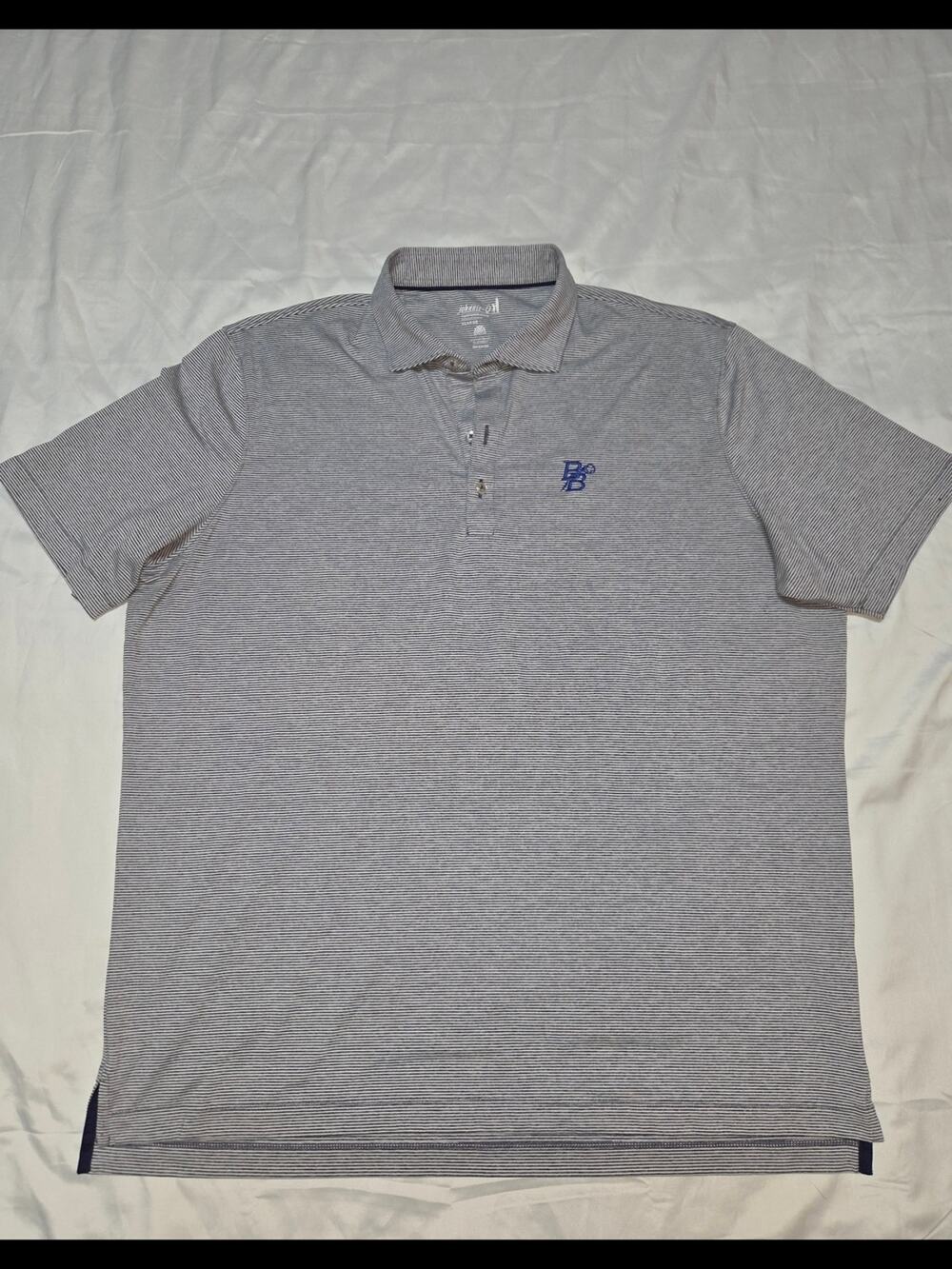 johnnie-O Light Gray Polo with Blue Logo